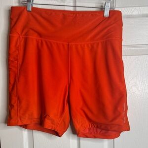 Peloton Vibrant Orange High-Rise Bike Shorts